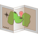download Map Icon clipart image with 0 hue color