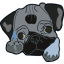 download Cute Pug clipart image with 180 hue color