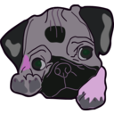 download Cute Pug clipart image with 270 hue color