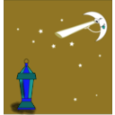 download Ramadan Lamp And Moon clipart image with 180 hue color