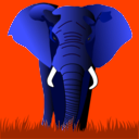 download Elephant Purple On Yellow clipart image with 315 hue color