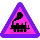 download Train Roadsign clipart image with 270 hue color