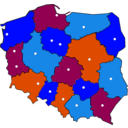 download Map Of Poland clipart image with 180 hue color