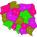 download Map Of Poland clipart image with 270 hue color