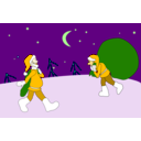 download Two Santas clipart image with 45 hue color