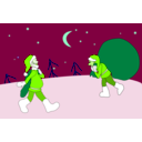 download Two Santas clipart image with 90 hue color