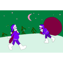 download Two Santas clipart image with 270 hue color