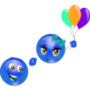 download Flying Smiley Emoticon clipart image with 180 hue color