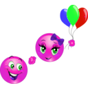 download Flying Smiley Emoticon clipart image with 270 hue color