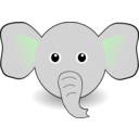 download Funny Elephant Face Cartoon clipart image with 90 hue color