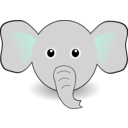 download Funny Elephant Face Cartoon clipart image with 135 hue color