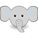 download Funny Elephant Face Cartoon clipart image with 180 hue color
