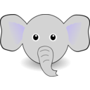 download Funny Elephant Face Cartoon clipart image with 225 hue color