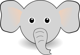 Funny Elephant Face Cartoon