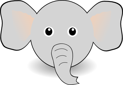 Funny Elephant Face Cartoon