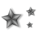 download 3 Metal Stars With Transparency clipart image with 180 hue color