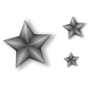 download 3 Metal Stars With Transparency clipart image with 270 hue color