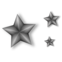 3 Metal Stars With Transparency