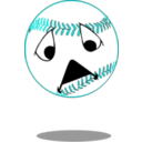 download Sad Baseball clipart image with 180 hue color
