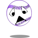 download Sad Baseball clipart image with 270 hue color