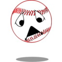 download Sad Baseball clipart image with 0 hue color