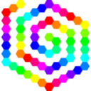 download 60 Hexagon Spiral clipart image with 90 hue color