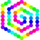download 60 Hexagon Spiral clipart image with 180 hue color