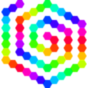 download 60 Hexagon Spiral clipart image with 315 hue color