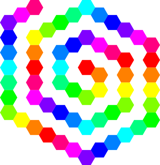 60 Hexagon Spiral