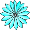 download Red Flower clipart image with 180 hue color