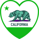 download California Flag Heart clipart image with 135 hue color