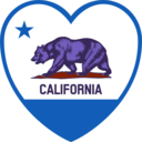 download California Flag Heart clipart image with 225 hue color