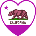 download California Flag Heart clipart image with 315 hue color