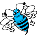 download Funny Bee clipart image with 135 hue color