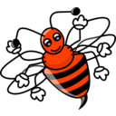 download Funny Bee clipart image with 315 hue color