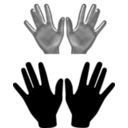 download Hands clipart image with 180 hue color