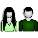download Male And Female Abstract clipart image with 180 hue color