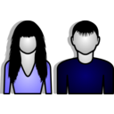 download Male And Female Abstract clipart image with 315 hue color