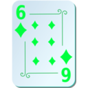 download Ornamental Deck 6 Of Diamonds clipart image with 135 hue color