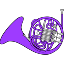 download French Horn clipart image with 225 hue color