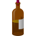 download Wine Bottle With Label clipart image with 270 hue color