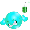 download Dynamite Smiley Emoticon clipart image with 135 hue color