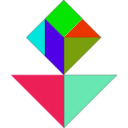 download Tangram clipart image with 315 hue color