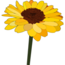 download Sunflower clipart image with 0 hue color