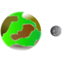 download Planet With Moon clipart image with 270 hue color