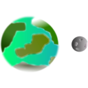 download Planet With Moon clipart image with 315 hue color