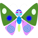 download Cartoon Butterfly clipart image with 180 hue color