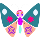 download Cartoon Butterfly clipart image with 270 hue color