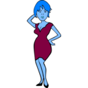 download Woman In Fashion clipart image with 180 hue color