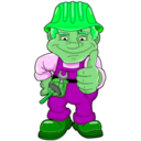 download Blue Worker clipart image with 90 hue color